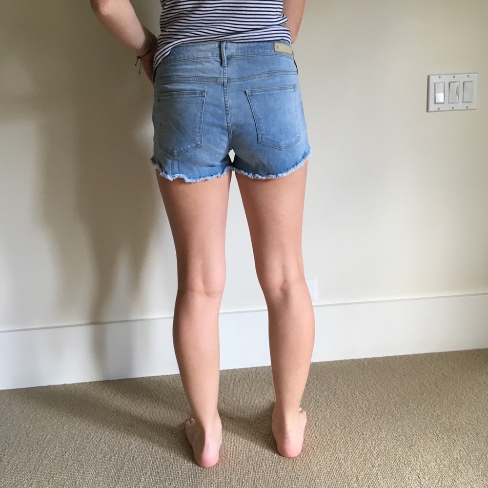 Light wash denim shorts